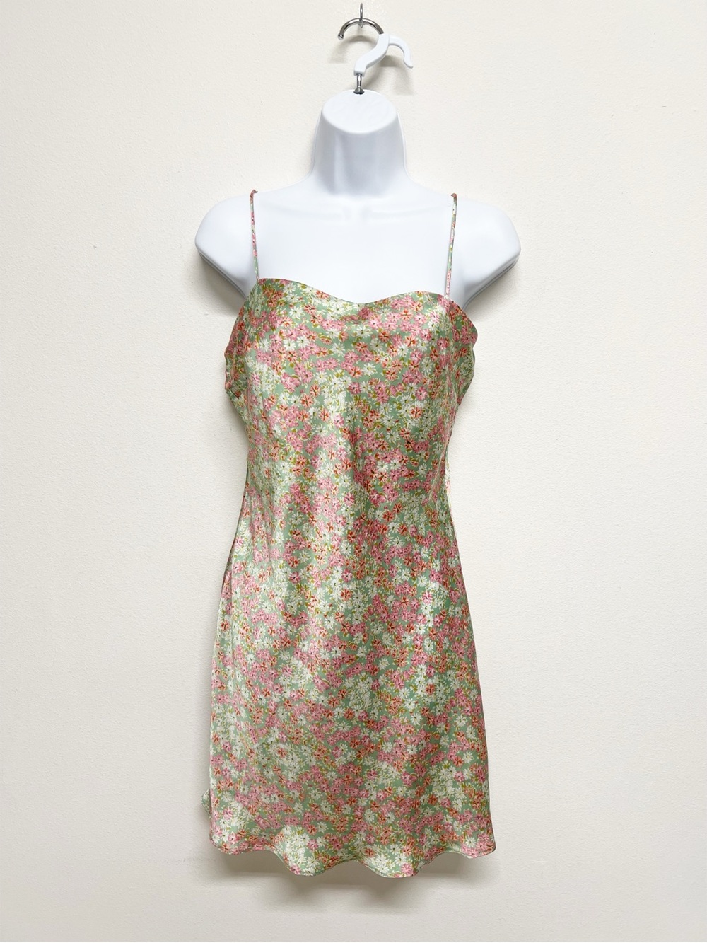 Dress Forum Los Angeles Womens Ditzy Floral Print Satin Mini Slip Dress Size M